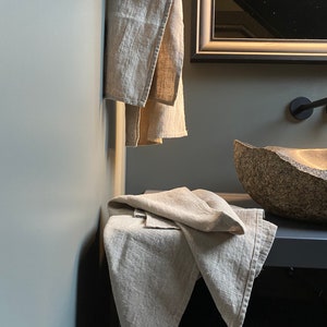 Natuurlijk linnen handdoekenset van 2, stonewashed handdoek, puur linnen zachte handdoek, rustieke linnen handdoek, ruwe en dikke handdoek