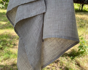 Set of 3 Stone Washed Linen Kitchen Towels, Handmade in Lithuania