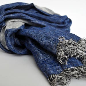 Linen Scarf Woman Scarf Mens Scarf Washed Scarf Soft scarf Duplex Scarf Urbanstyle Blue scarf SHIPPING WORLDWIDE