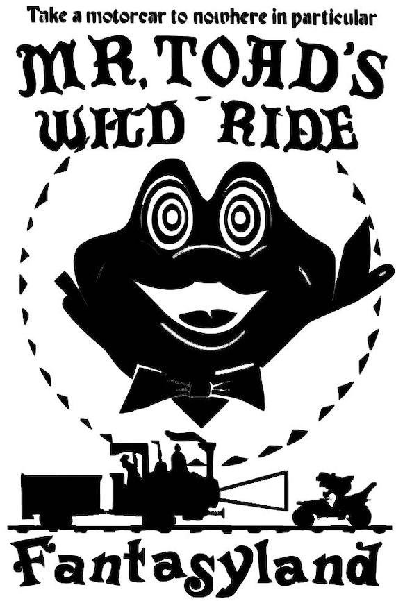 Download Vintage Disney Poster Mr Toad's Wild Ride SVG Cutting | Etsy