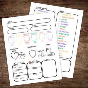 Dungeons and Dragons Easy Character Sheet