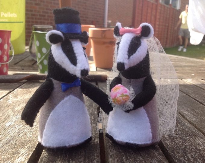 Handmade Badger Wedding Cake Topper Felt - Made to Order - Etsy UK