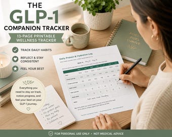 GLP-1-tracker | Afslanktraject (printbare PDF) | Ozempic Wegovy Mounjaro-tracker