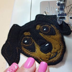 Dog Custom Portrait Patch. Textile Art. Dachshund Gift. image 7