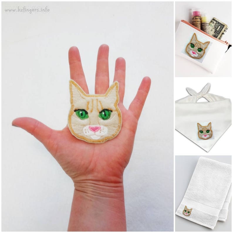 Cat Custom Portrait Patch. Personalized Cat Gift. Textile Art. image 7