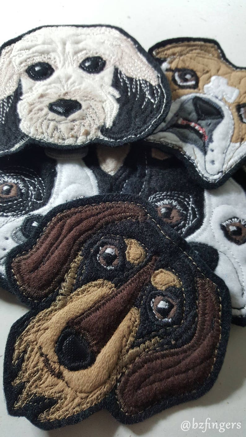 Dog Custom Portrait Patch. Textile Art. Dachshund Gift. image 5