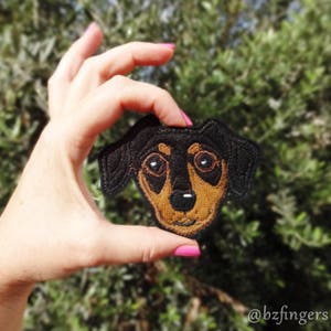 Dog Custom Portrait Patch. Textile Art. Dachshund Gift. image 8