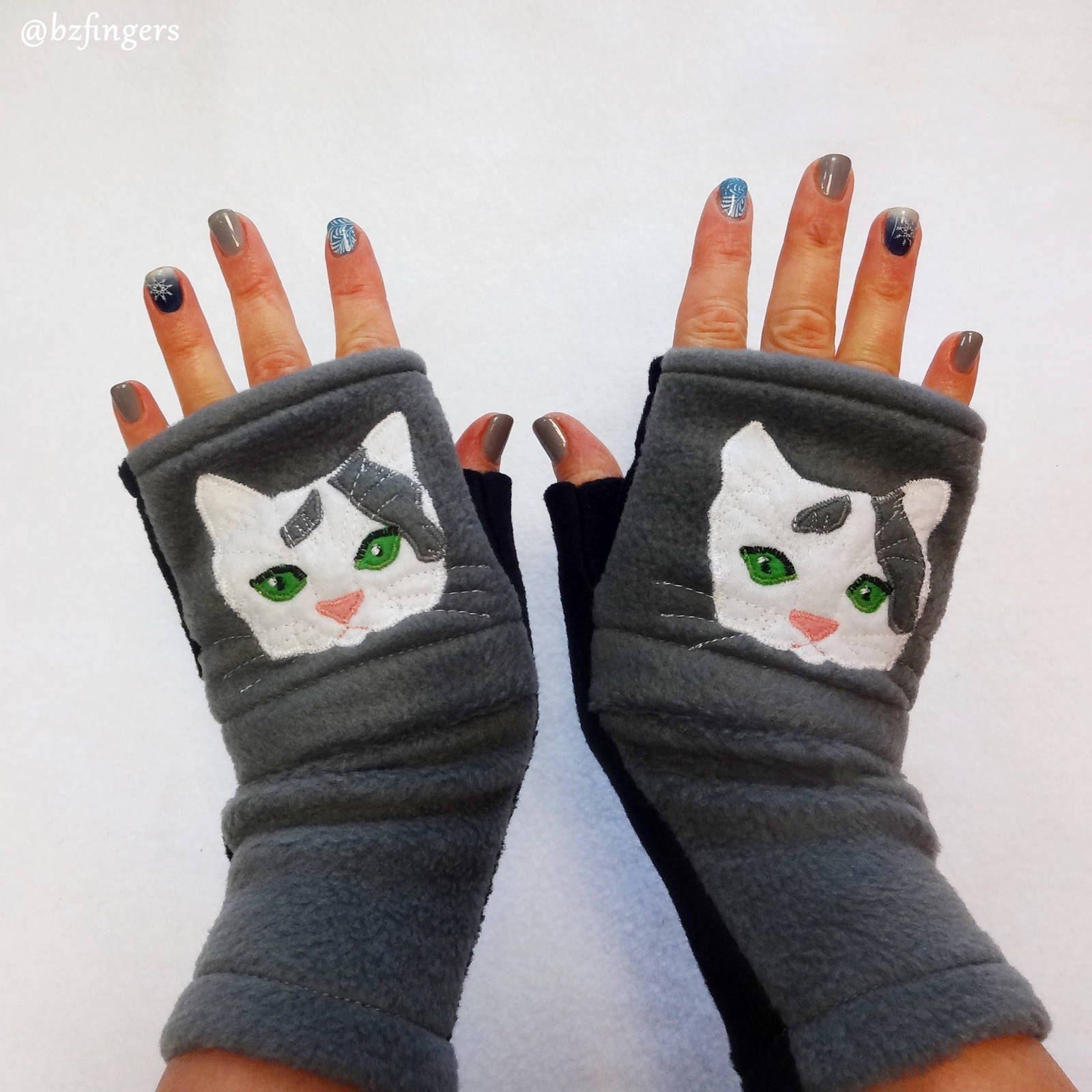 Cat Portrait Custom Fingerless Gloves with Pockets. Etsy