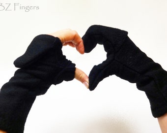 Guantes sin dedos convertibles Glittens, unisex, de un solo color