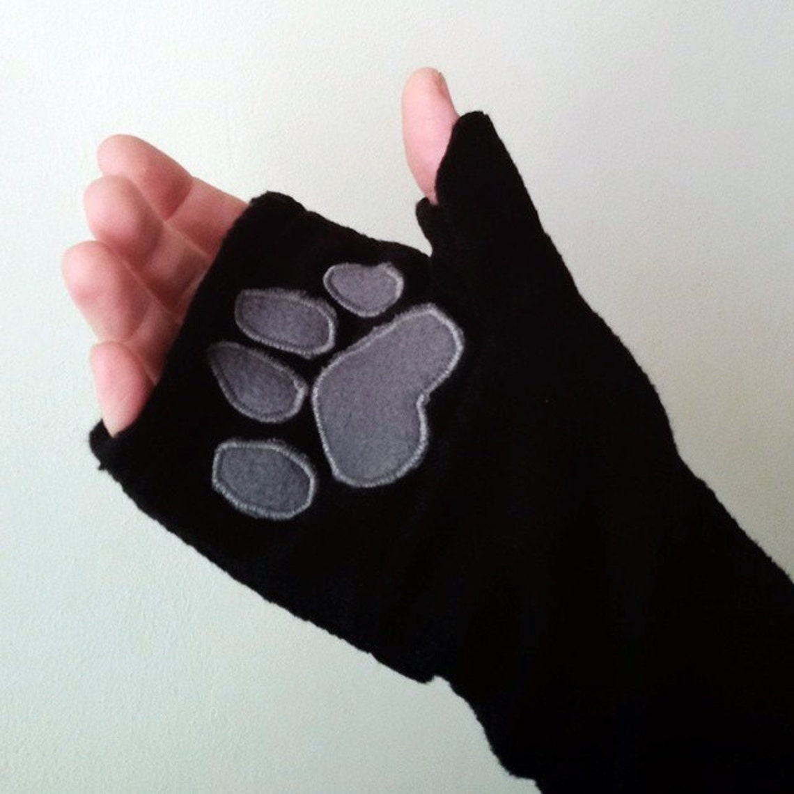 Paw Print Fingerless Gloves With Pockets. Animal Lover Gift. - Etsy
