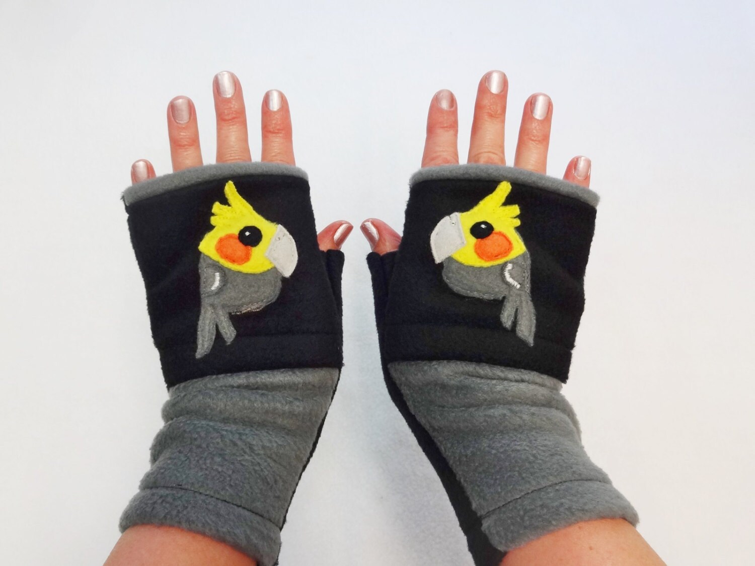 Cockatiel Gloves. Custom Fingerless Gloves with Pockets for Etsy