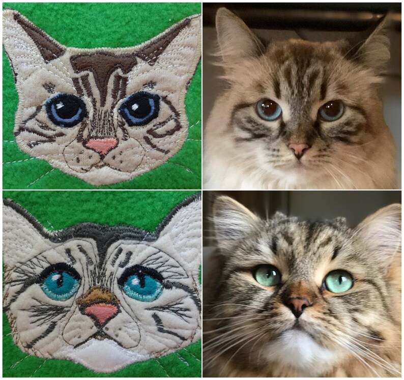 Cat Custom Portrait Patch. Personalized Cat Gift. Textile Art. image 9