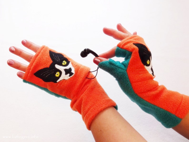 Cat Lover Gift. Custom Fingerless Gloves with Pockets Etsy