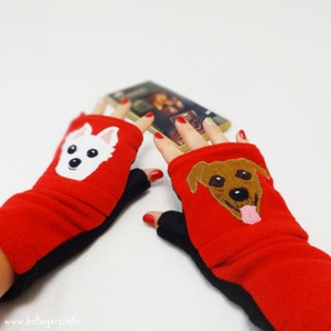 Hundeportrait Fingerlose Handschuhe mit Taschen. Hundespaziergang /  Hundetraining - Etsy sterreich