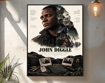 John Diggle Poster, Arrow TV Wall Art, Spartan Character Collage, Character Collage Poster, Cinematic Tv Show Poster Poster