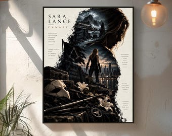 Sara Lance Canary Poster, Arrowverse Character Print, Superhero Wall Art, Character Collage Poster, Cinematic Digital Collage Poster