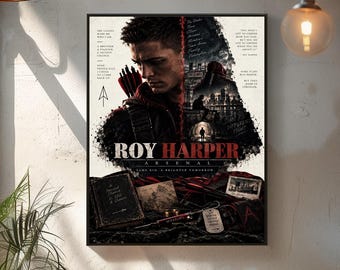 Roy Harper Arsenal poster, Arrow TV Show Print, Arrowverse Character Art, Gritty Character Collage Poster, Cinematic Photo-Manipulation
