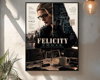 Felicity Smoak Poster, Arrow TV Wall Art, Team Arrow Print, Tv Character Collage Poster, Cinematic Collage Poster