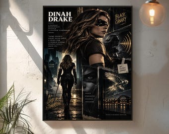 Black Canary Dinah Drake Poster, Arrowverse DC Wall Art, Superhero Collage Print, Superhero Character Collage Poster, Gritty Cinematic