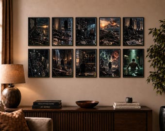 Arrow TV Series Dark Poster Set, Arrow Green Arrow Poster Set, Oliver Queen Wall Art Prints, Arrowverse Cinematic Decor, Ten Cinematic