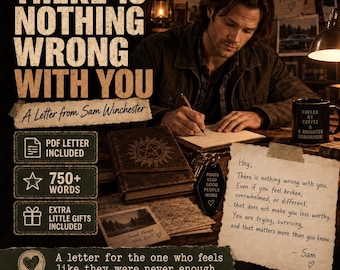 Sam Winchester Letter, Supernatural Comfort Gift, Encouraging PDF Letter, Digital Download, Fan Gift for Hard Days