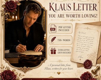Klaus Inspired Letter, You Are Worth Loving PDF, Gothic Vampire Love Letter, Romantic