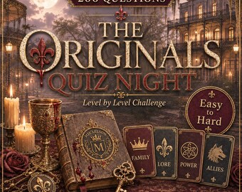 The Originals Quiz Night Trivia Game, 200 Questions, Easy to Hard Challenge (Digital Download)