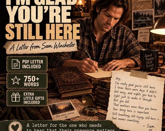 Sam Winchester Letter, I’m Glad You’re Still Here, Supernatural Comfort Gift, Emotional PDF Letter, Digital Download