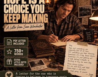 Sam Winchester Letter, Hope Is a Choice You Keep Making, Supernatural Comfort Gift, Encouraging PDF Letter, Digital Download