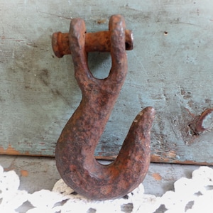 antique cast iron hook primitive hand forged small vintage industrial decor
