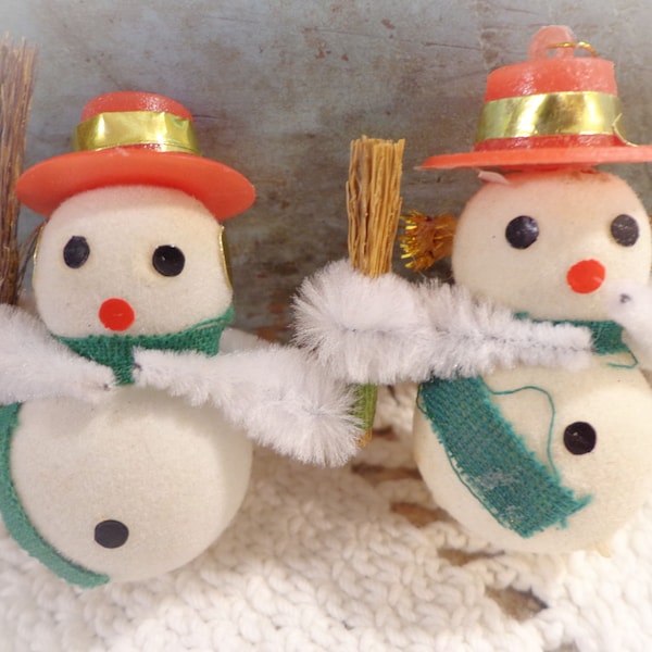 vintage snowman Christmas ornaments 1950s Japan