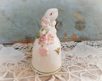 vintage bunny rabbit bell Avon spring decor