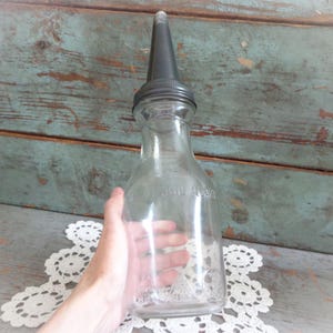vintage Duraglas motor oil bottle gas oil quart spout