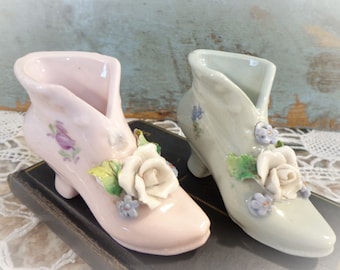 vintage porcelain shoes Victorian decorative figurines Germany