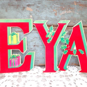 Merry Christmas banner ~ vintage Christmas garland ~ letter A sign ~ choose from 2 ~ letter Y banner ~ vintage holiday letters