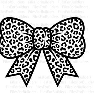Pode incluir: Uma ilustração gráfica a preto e branco de um laço com um padrão de leopardo repetitivo. O design consiste em duas grandes alças e duas pontas viradas para baixo, todas contornadas por uma linha preta espessa sobre um fundo branco.