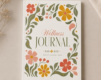 Printable Wellness Journal | 15 Page Self Care Journal | Reflection Planner | Digital Download