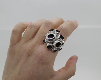 Big Statement Silver Ring, Unisex Handmade Ring, US size 7 1/4