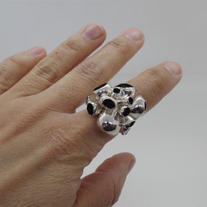 Big Statement Silver Ring, Full Finger Unisex Ring, US size 6 3/4
