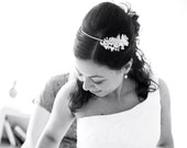 Bridal Flower Tiara. Wedding Silver Headpiece. Bridal Headpiece.