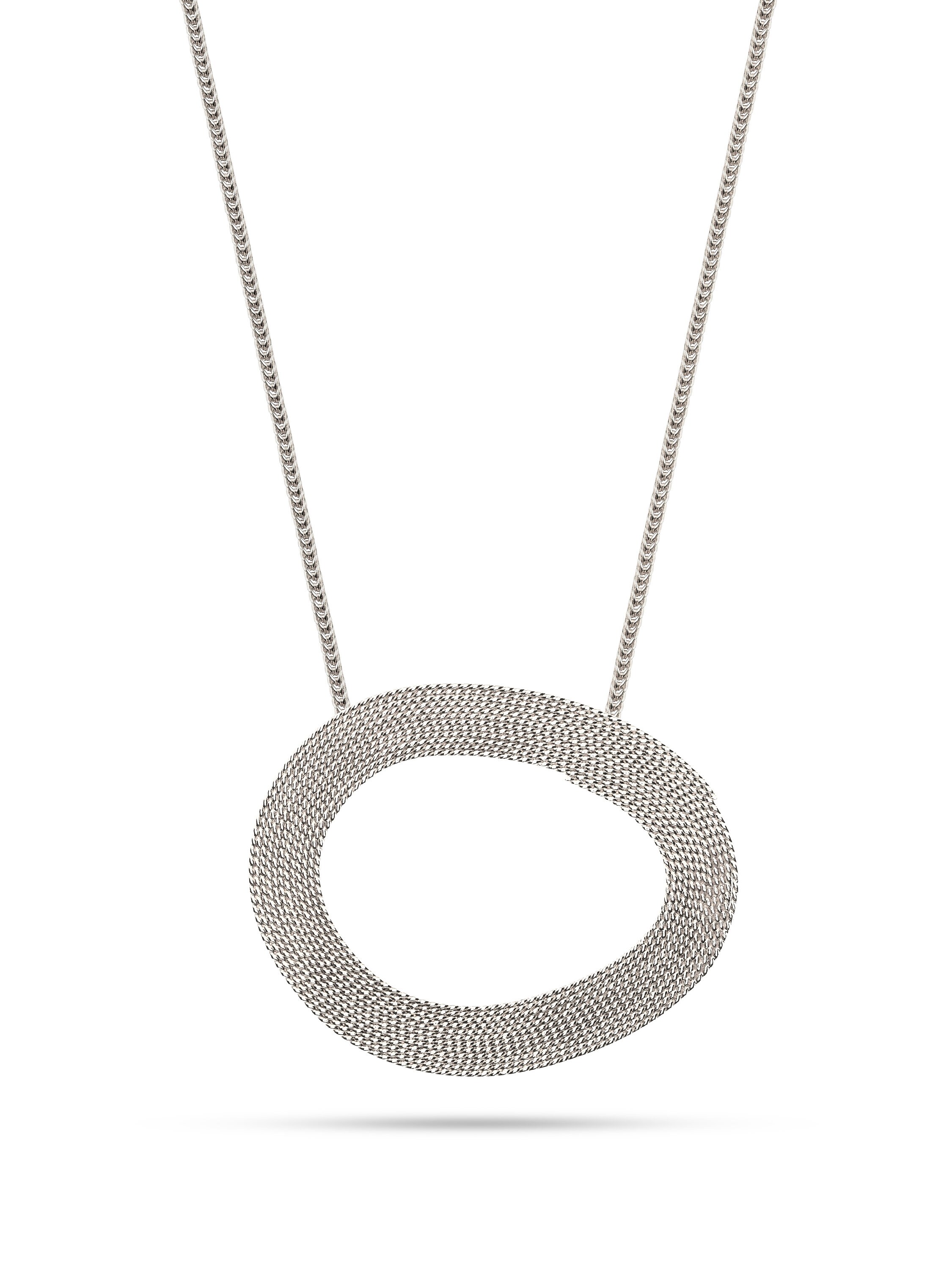 【 】Round Organic Shape Pendant Necklace ORGANIC-SHAPED PENDANT NECKLACE - SILVER | COS