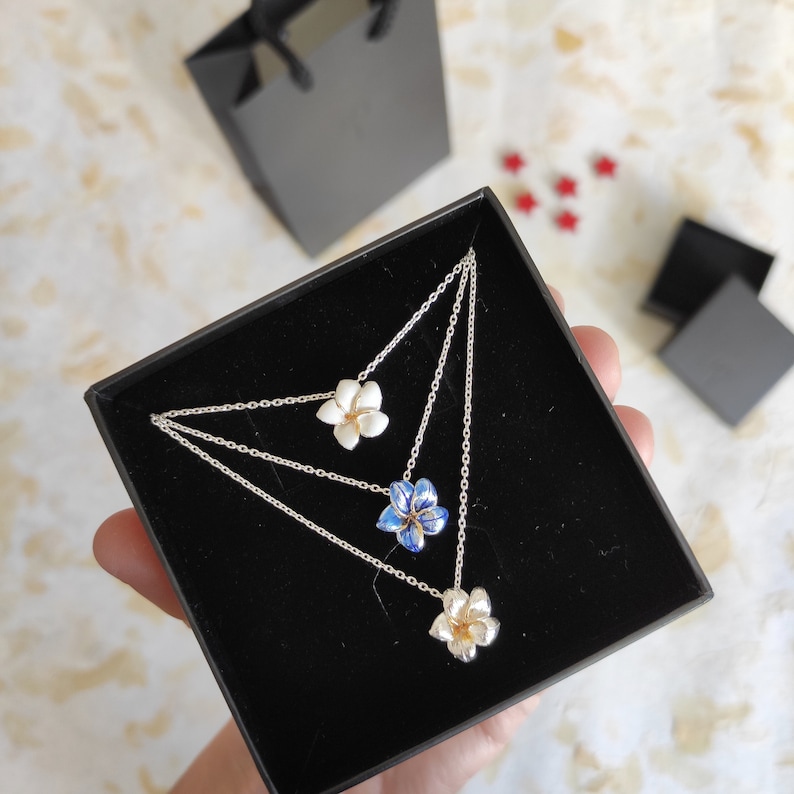 Jasmine Flower Necklace in Sterling Silver Small White and Etsy