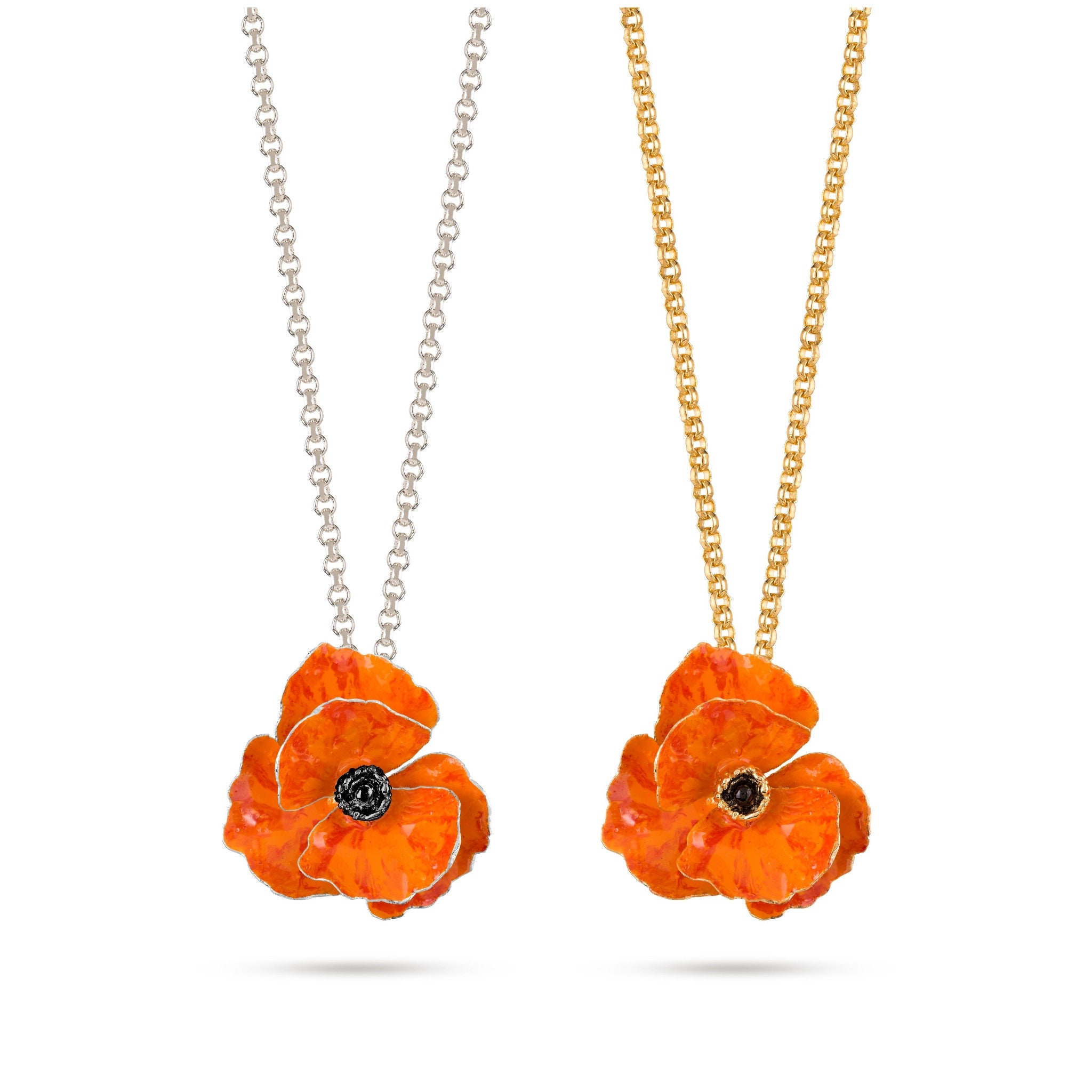 ★PEARLY MORE★ Orange Flower Chain Drop Necklace il_fullxfull.2638200352_siuh.jpg