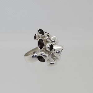 Handmade Sterling Silver Coral Reef Ring: Organic Statement Jewelry, US Size 6