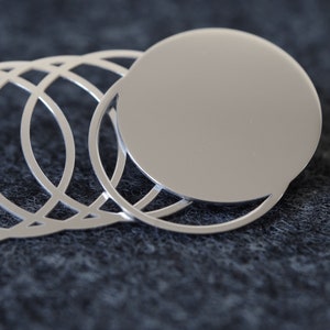 Statement Circle Earrings in Sterling Silver, Chunky Gold-plated Earrings 24kt, Geometric Articulated Earrings image 7