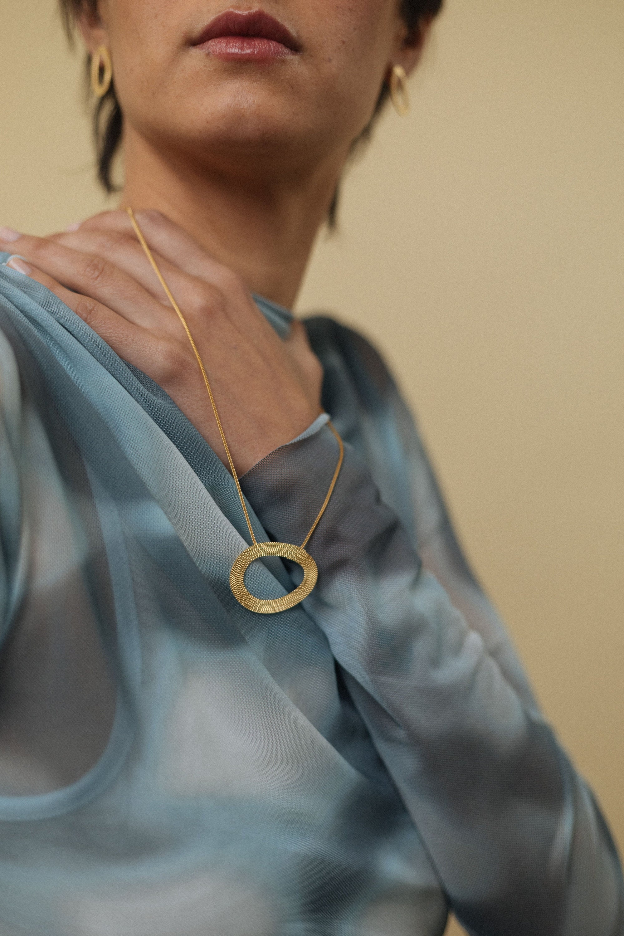 【 】Round Organic Shape Pendant Necklace Organic Shape Pendant Necklace Sterling Silver - Etsy
