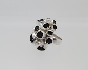 O dikke sterlingzilveren statementring | Gedurfde sculpturale handgemaakte ring | Amerikaanse maat 6
