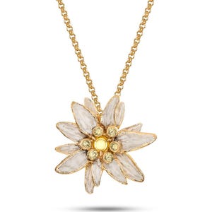 Edelweiss flower pendant in sterling silver