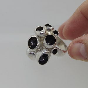 Handmade Unique Ring in Sterling Silver, Sea Inspired Ring, US size 7 1/2