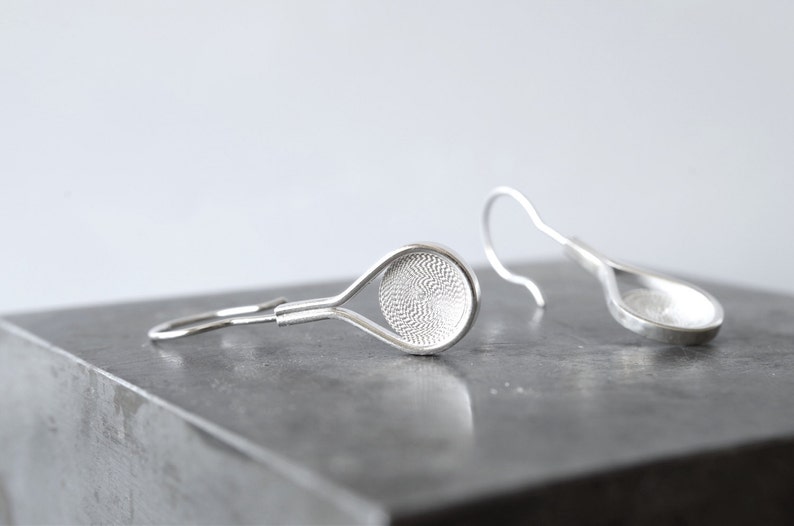 Handmade Filigree Earrings in Sterling Silver Earrings, Dangle Circle Earrings in Recycled Silver image 1